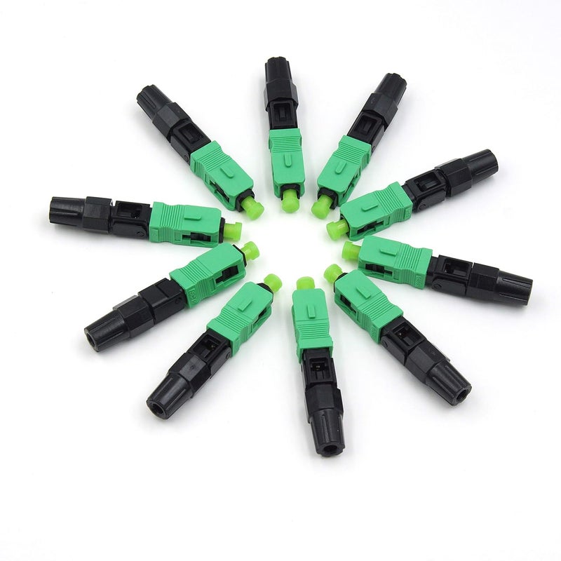 RETT FQC 100pcs SC APC Fiber Optic Quick Connectors with Matched Tools Fiber Reusable Connectors Single Mode Mechanical Fast Connectors Adapter for FTTH CATV Network Instrument (APC 100pcs) - Image 2